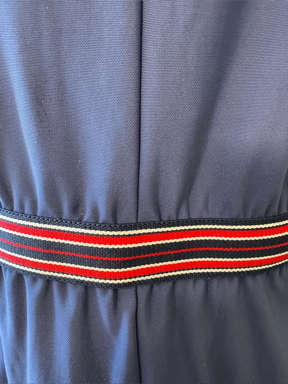 Vintage D&G Dolce & Gabbana Sleeveless Dress Blue with Striped Waistband Size 6 - Picture 7 of 12